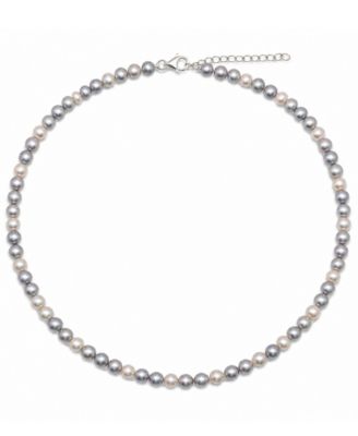 Cultured Freshwater Pearl (6-8 mm) Necklace in Sterling Silver
