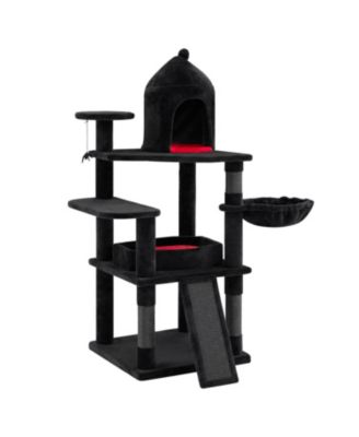 50in Gothic Multi-Level Cat Tree with House for Indoor Cats
