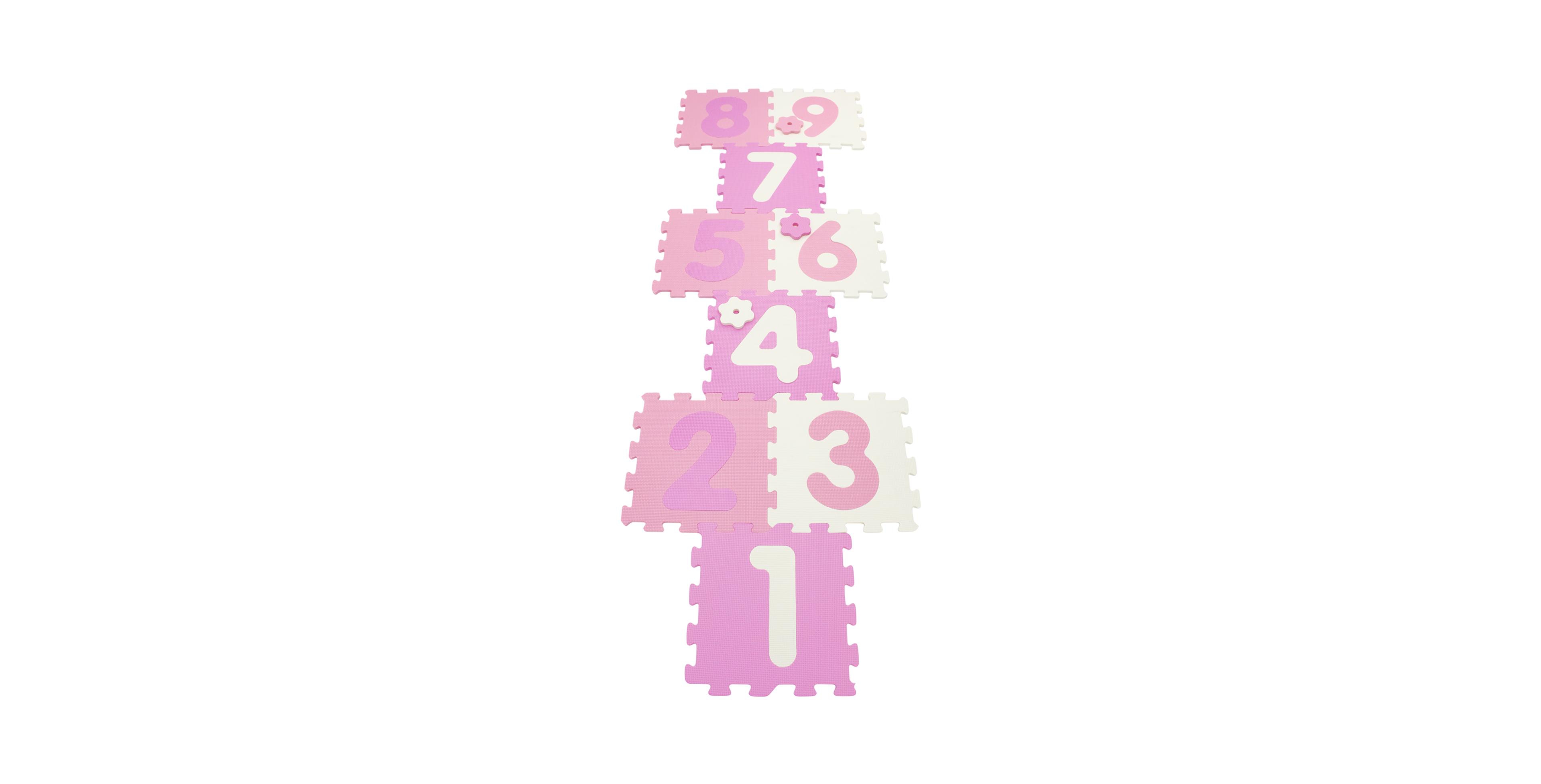 Sugift 9-Piece Interlocking Foam Puzzle Play Mat with Number Tiles, Ages 10 Months+
