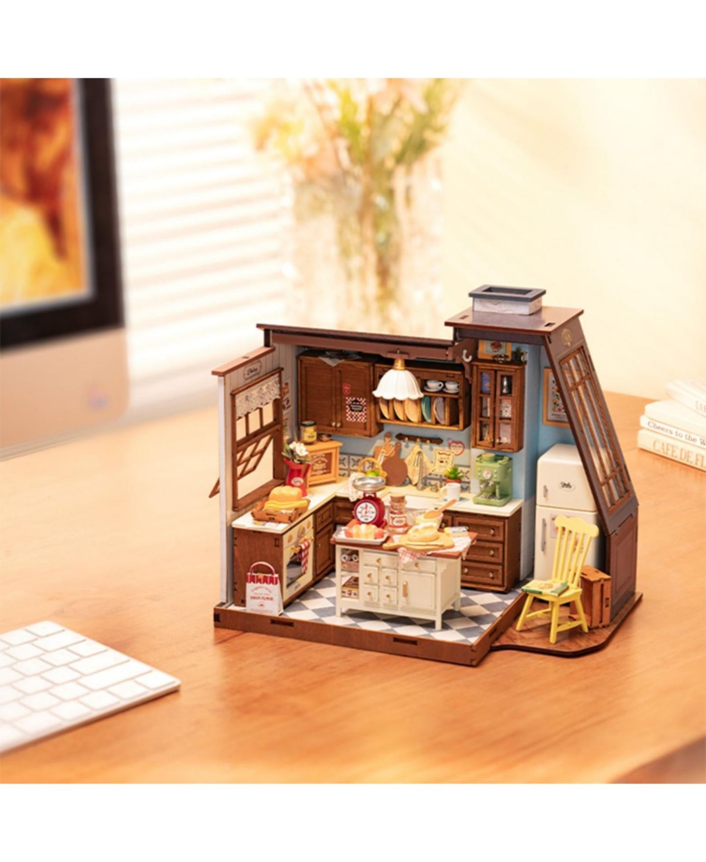 Детские аксессуары для кукол Robotime Baking Kitchen Wooden 3D Puzzle Dollhouse Kit, Ages 14+ — фото 3