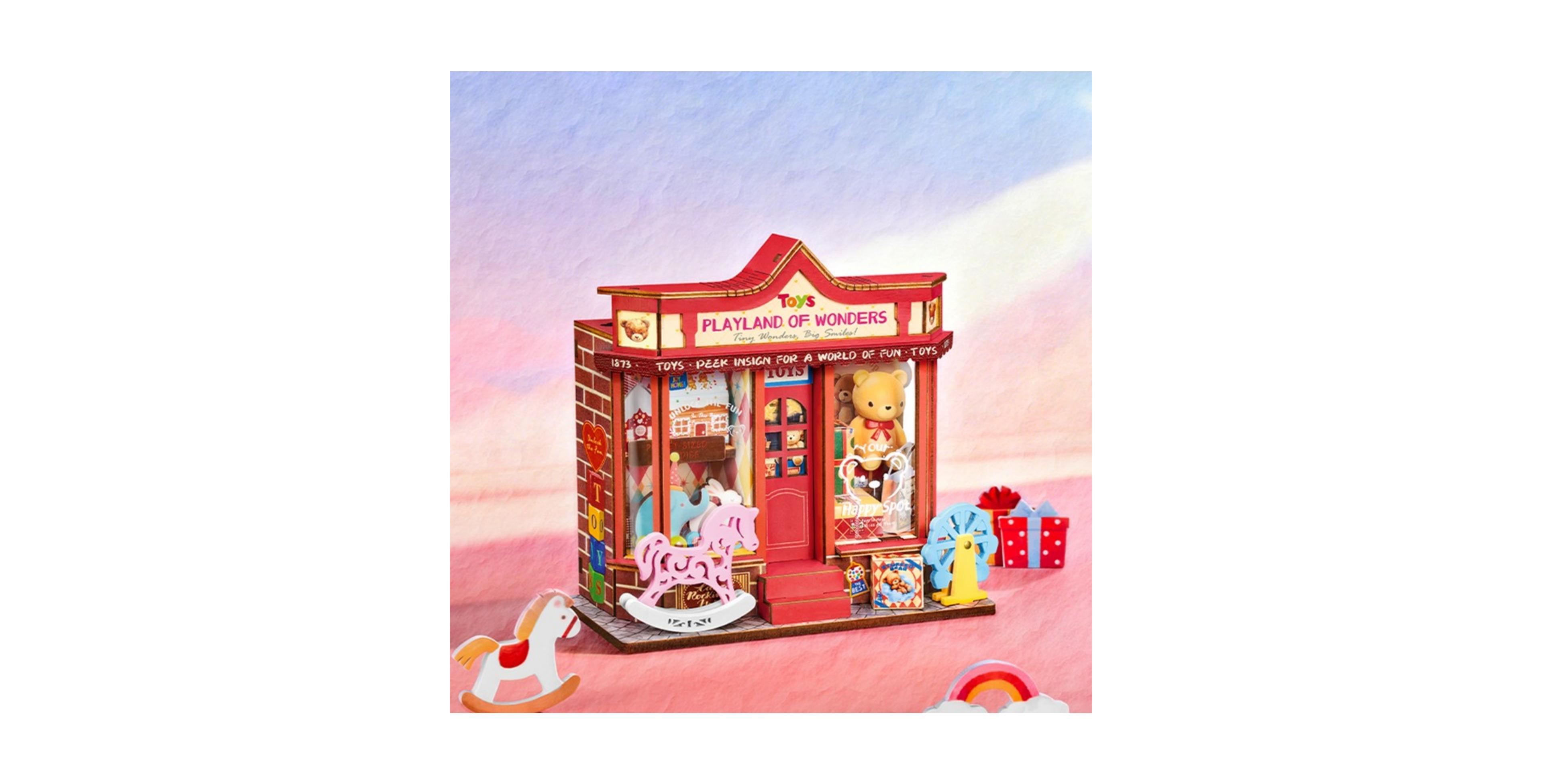 Robotime Whimsy Toy Shop 3D Wooden Puzzle Building Set, Ages 14+