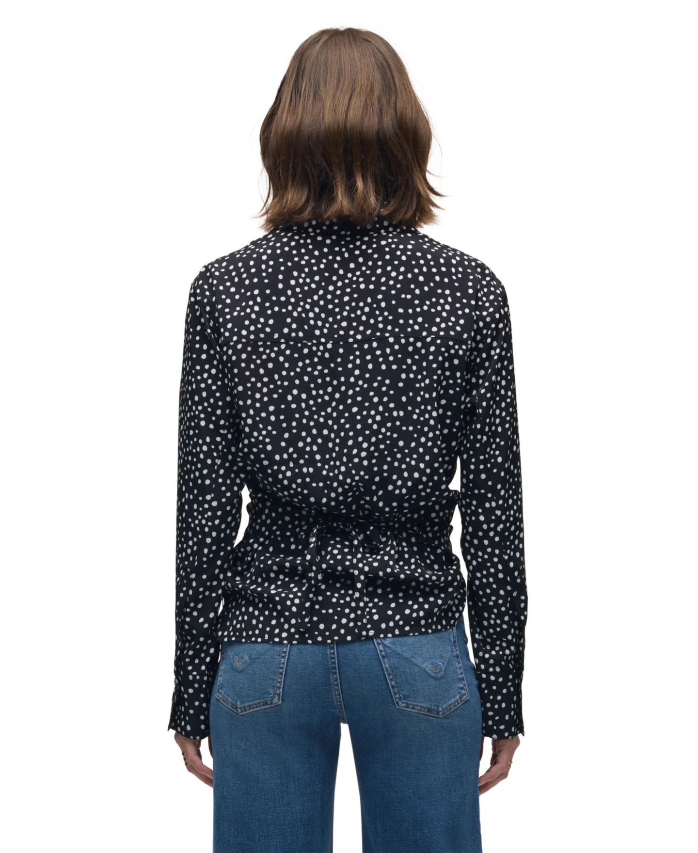 Женский топ Hudson Jeans V-Neck Polka-Dot Wrap, цвет: В горошек — фото 5