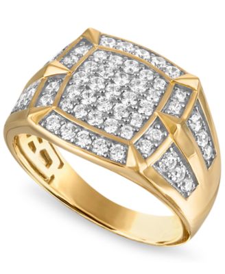 Lab-Grown Diamond Round Ring (1 ct. t.w.) in 14k Gold-Plated Sterling Silver
