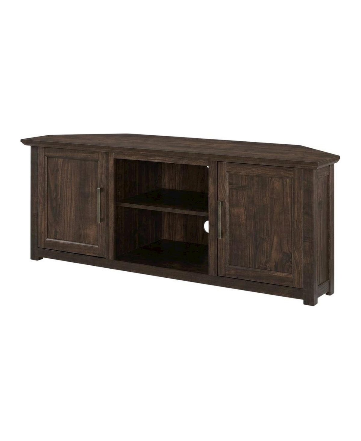 FurniFact Corner Tv Stand for 65+ Inch TVs Wood Finish with Storage