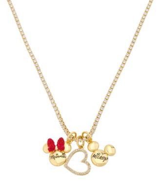 Crystal Cubic Zirconia Gold-Tone Tennis Necklace