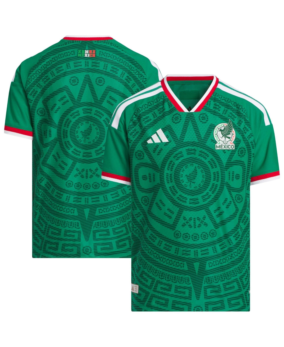 Adidas Big Boys' and Girls' Green Mexico National Team 2026 Home On-Field Authentic Jersey