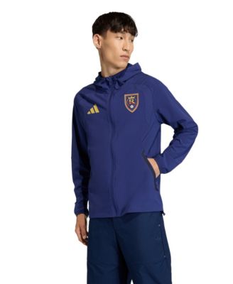 Men's Blue Real Salt Lake Tiro Travel Full-Zip Hooded Windbreaker
