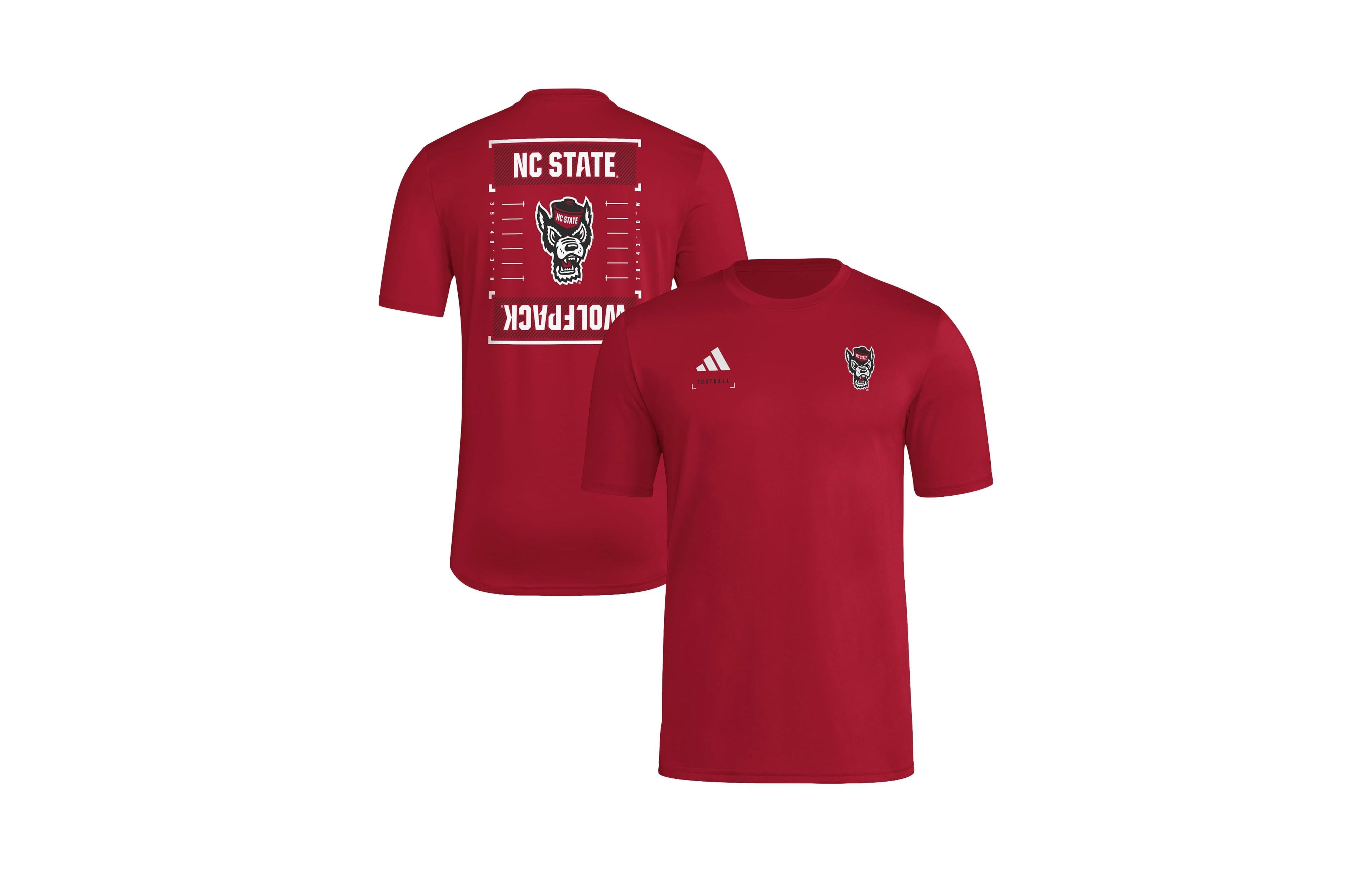 Adidas Men's Red Nc State Wolfpack Locker Football Icon Aeroready Pre-Game T-Shirt