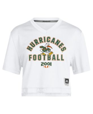 Women's White Miami Hurricanes It's Back Cropped Football Jersey