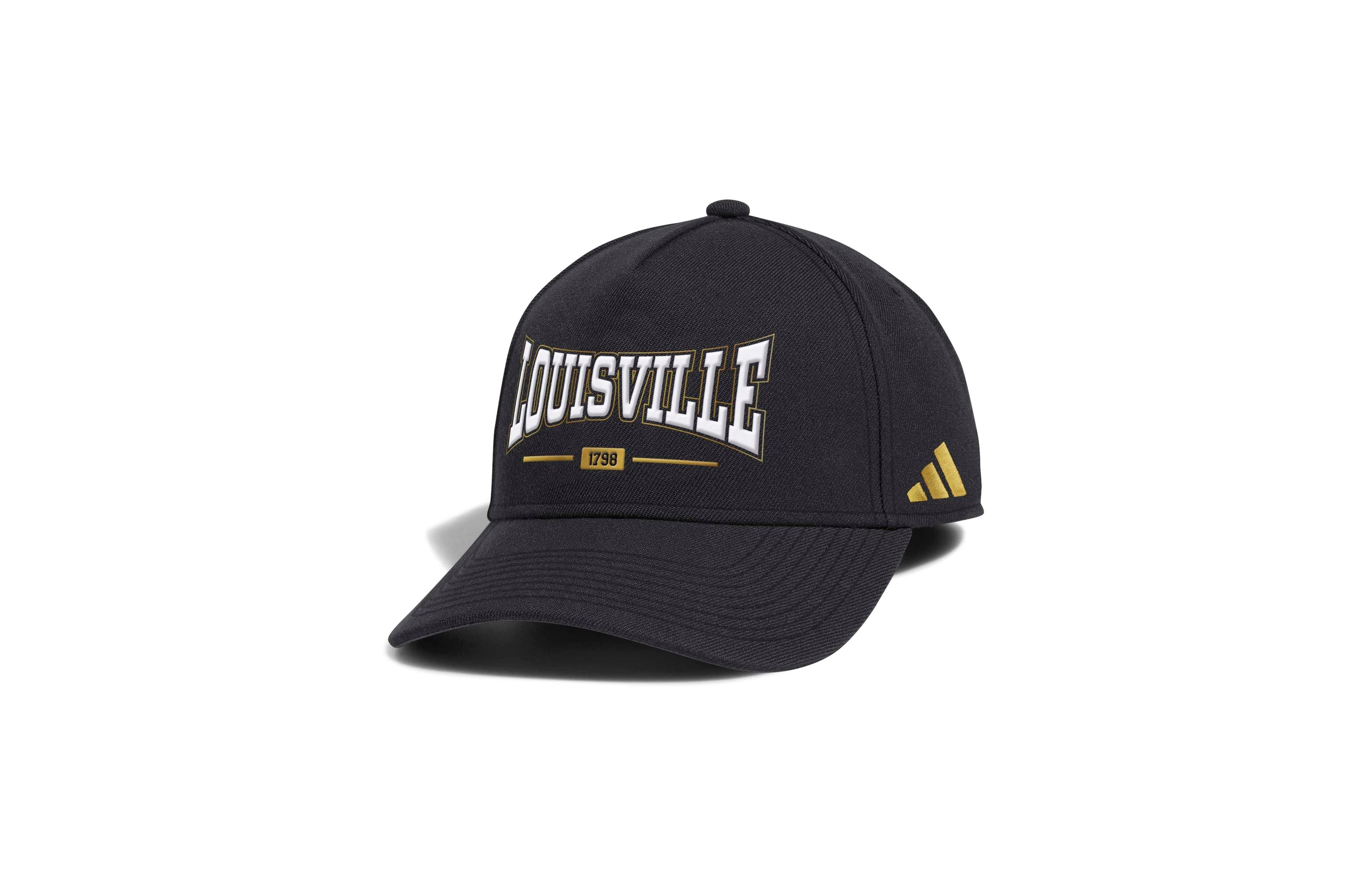Adidas Men's and Women's Black Louisville Cardinals For the Ville A-Frame Adjustable Hat