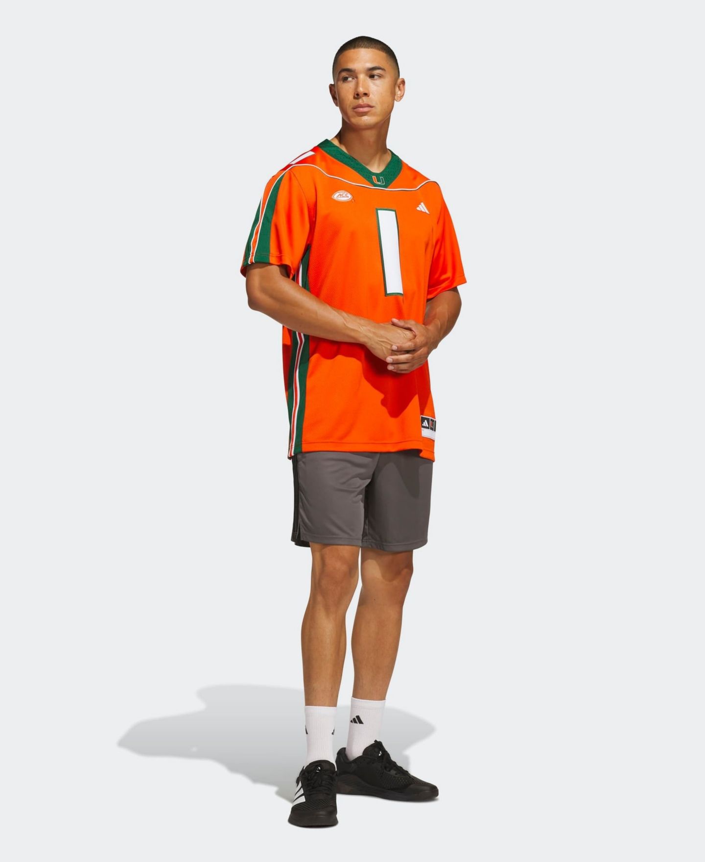 Мужской топ adidas 1 Orange Miami Hurricanes It's Back Premier Jersey — фото 3