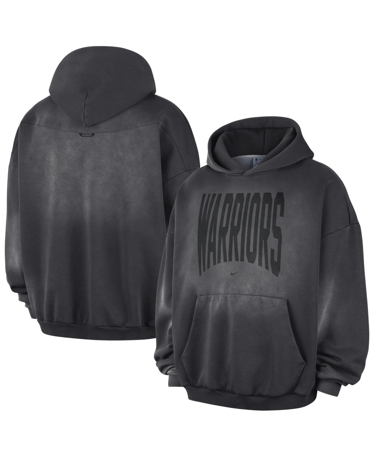 Nike Men's Charcoal Golden State Warriors 2026 Standard Issue Travel Washed Fleece Pullover Hoodie