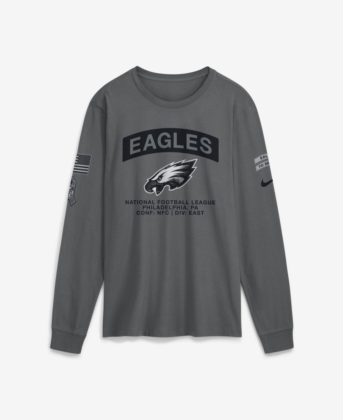 Nike Men's Gray Philadelphia Eagles 2026 Salute to Service Long Sleeve T-Shirt