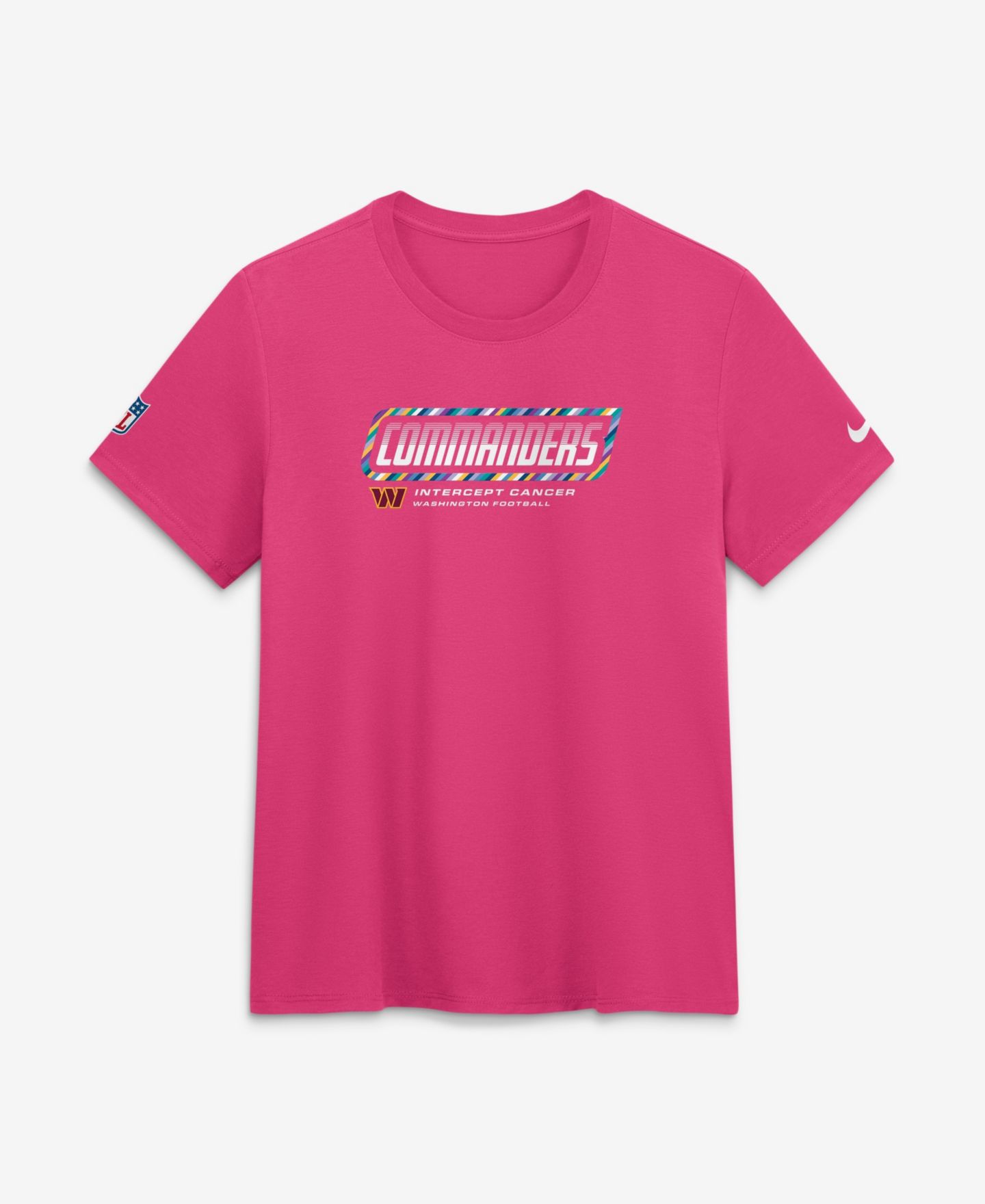 Женская футболка Nike Pink Washington Commanders 2026 NFL Crucial Catch Dri-FIT — фото 1