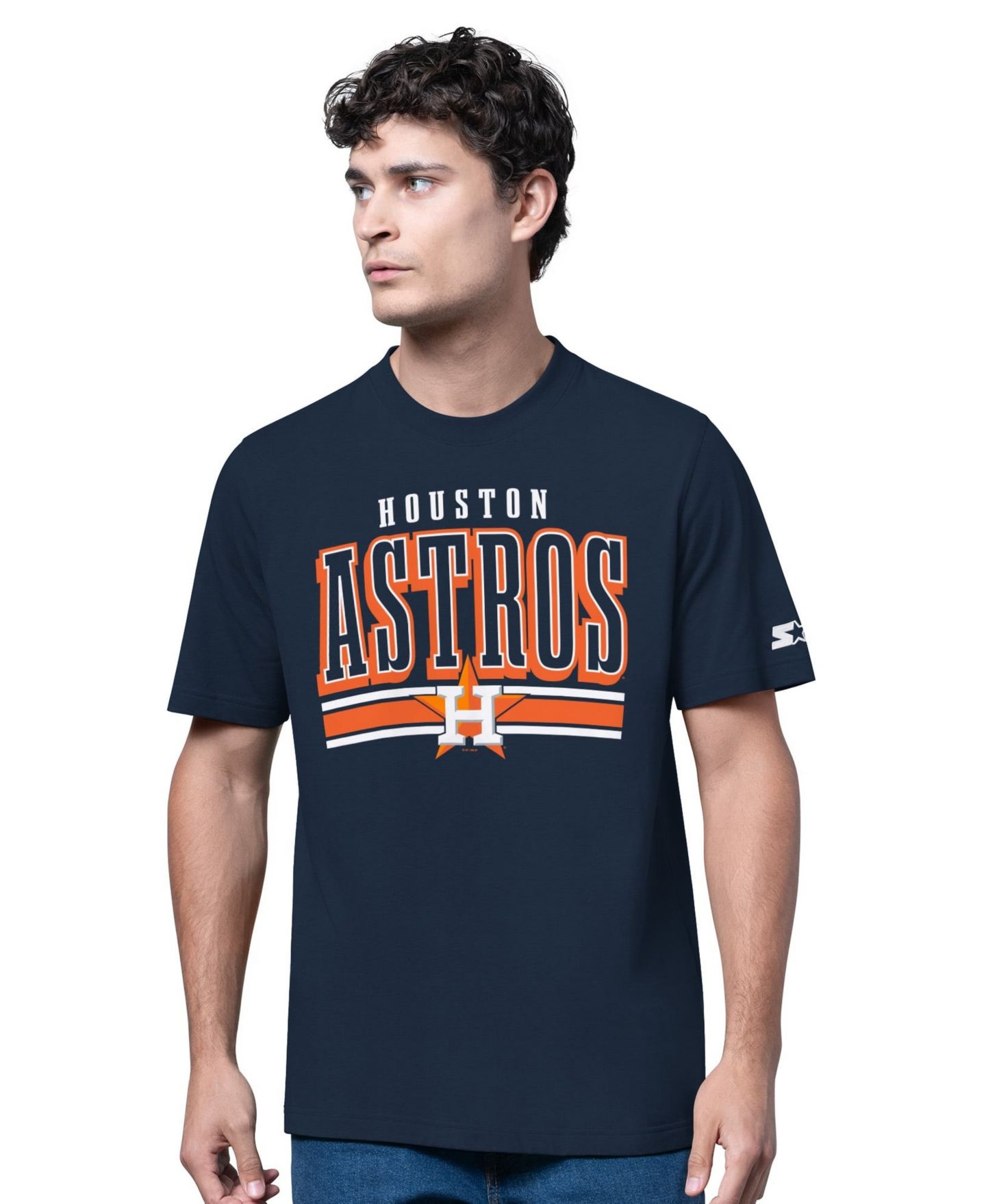 Мужские футболки Starter Heather Gray/Navy Houston Astros Long Sleeve Short Sleeve, 2-Pack Set — фото 2