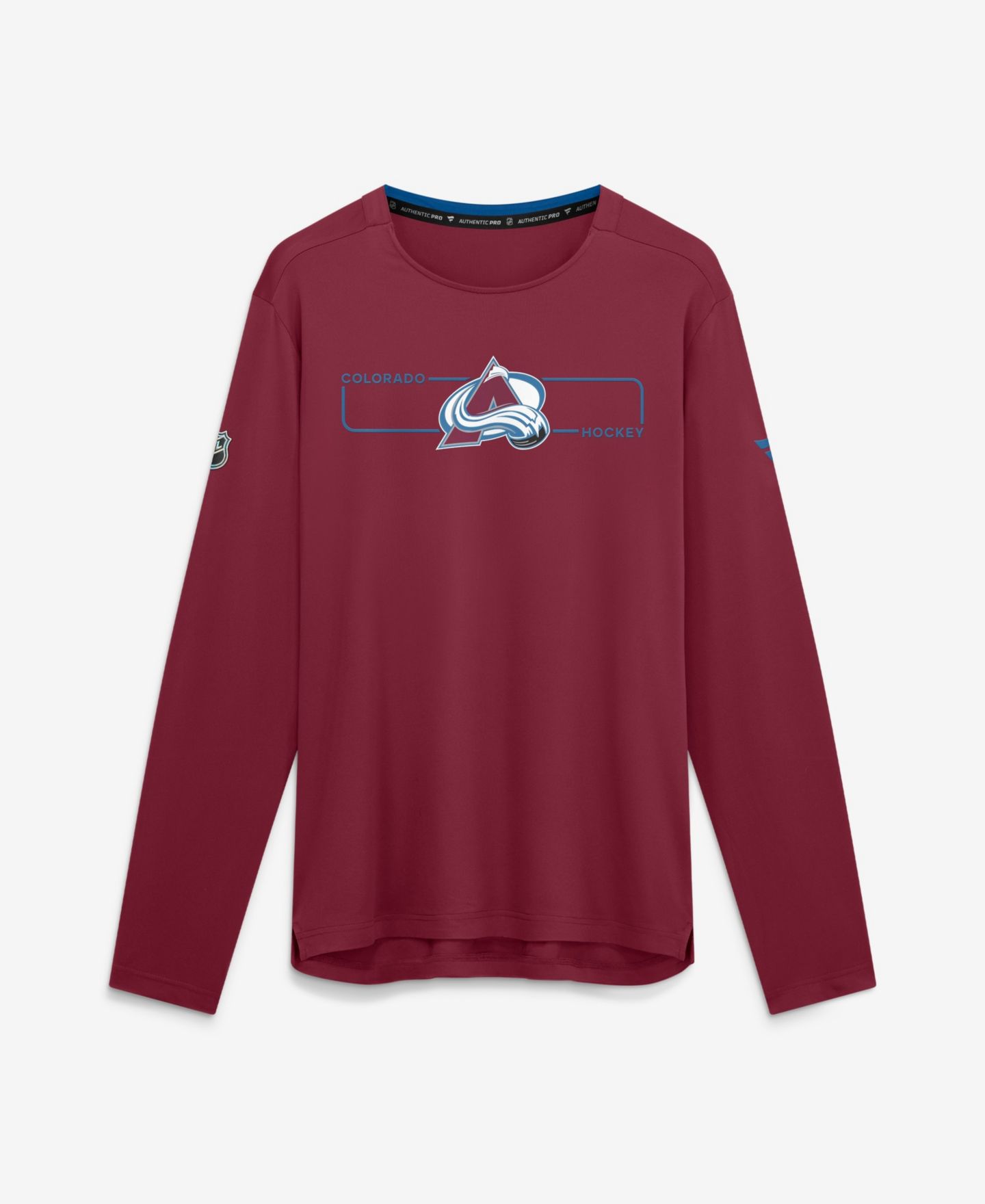 Мужская футболка Fanatics Burgundy Colorado Avalanche Authentic Pro Rink Tech Long Sleeve — фото 1