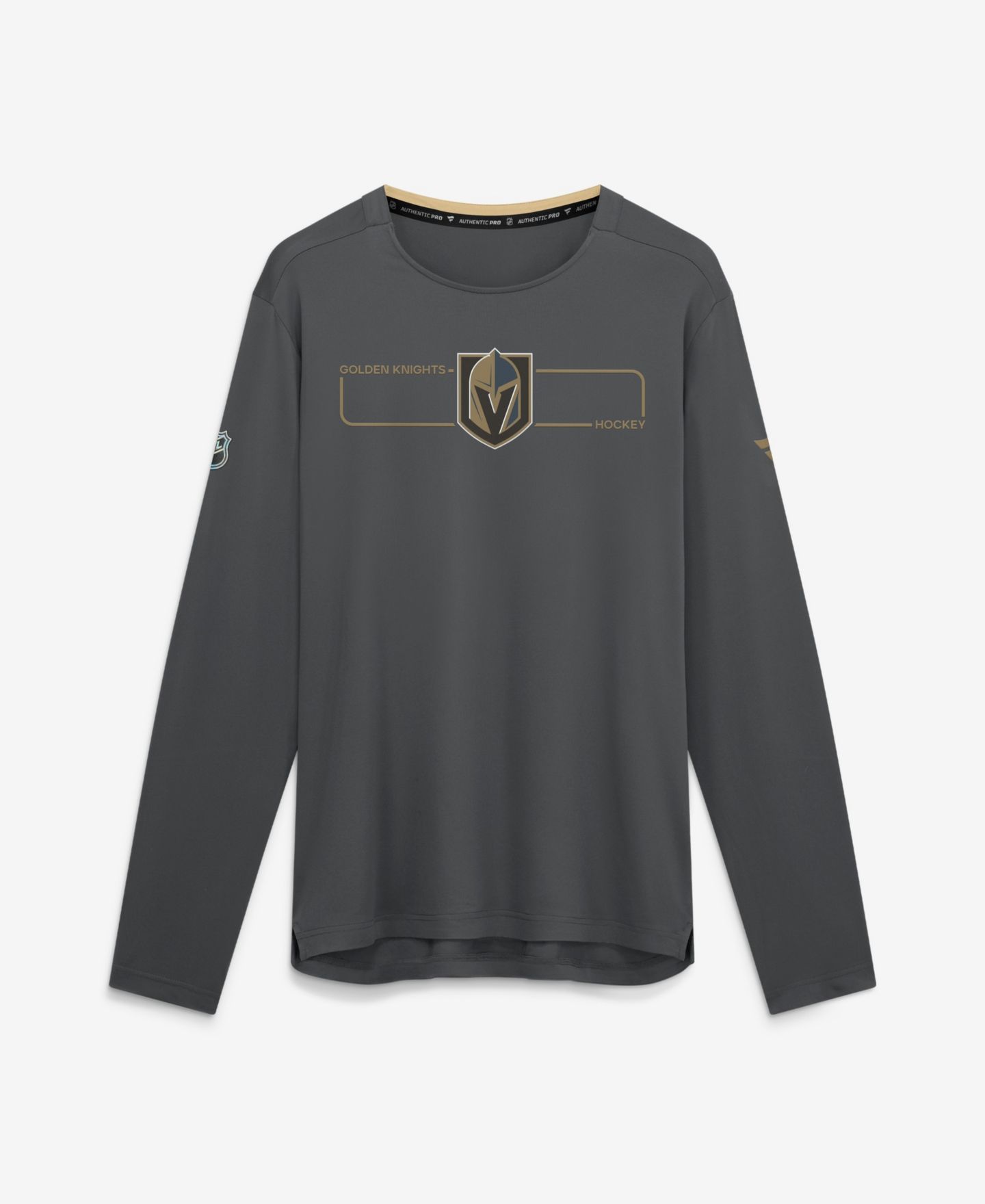 Мужская футболка Fanatics Charcoal Vegas Golden Knights Authentic Pro Rink Tech Long Sleeve — фото 1