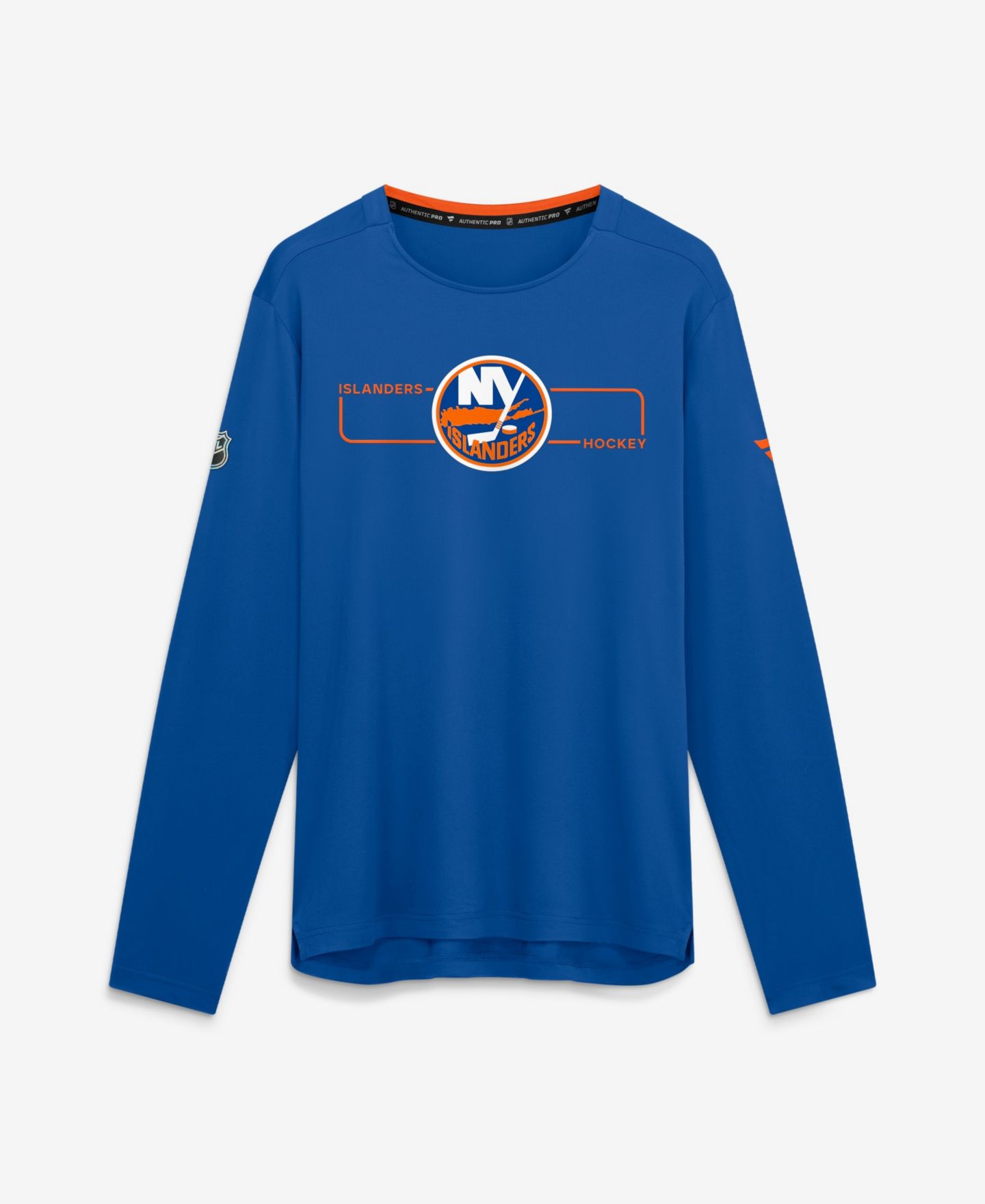 Мужская футболка Fanatics Royal New York Islanders Authentic Pro Rink Tech Long Sleeve — фото 1