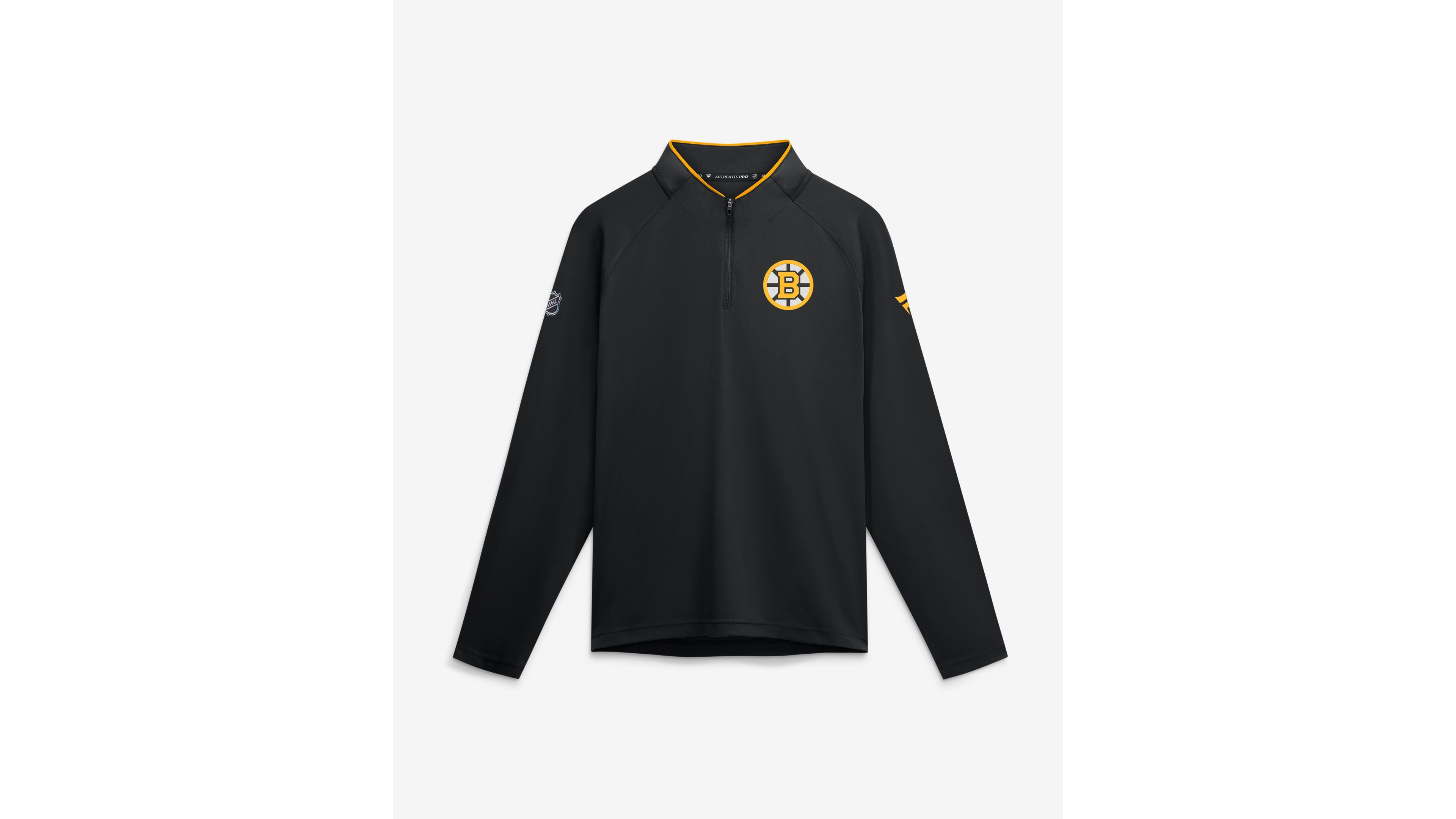 Fanatics Men's Black Boston Bruins Authentic Pro Rink Lightweight Quarter-Zip Pullover