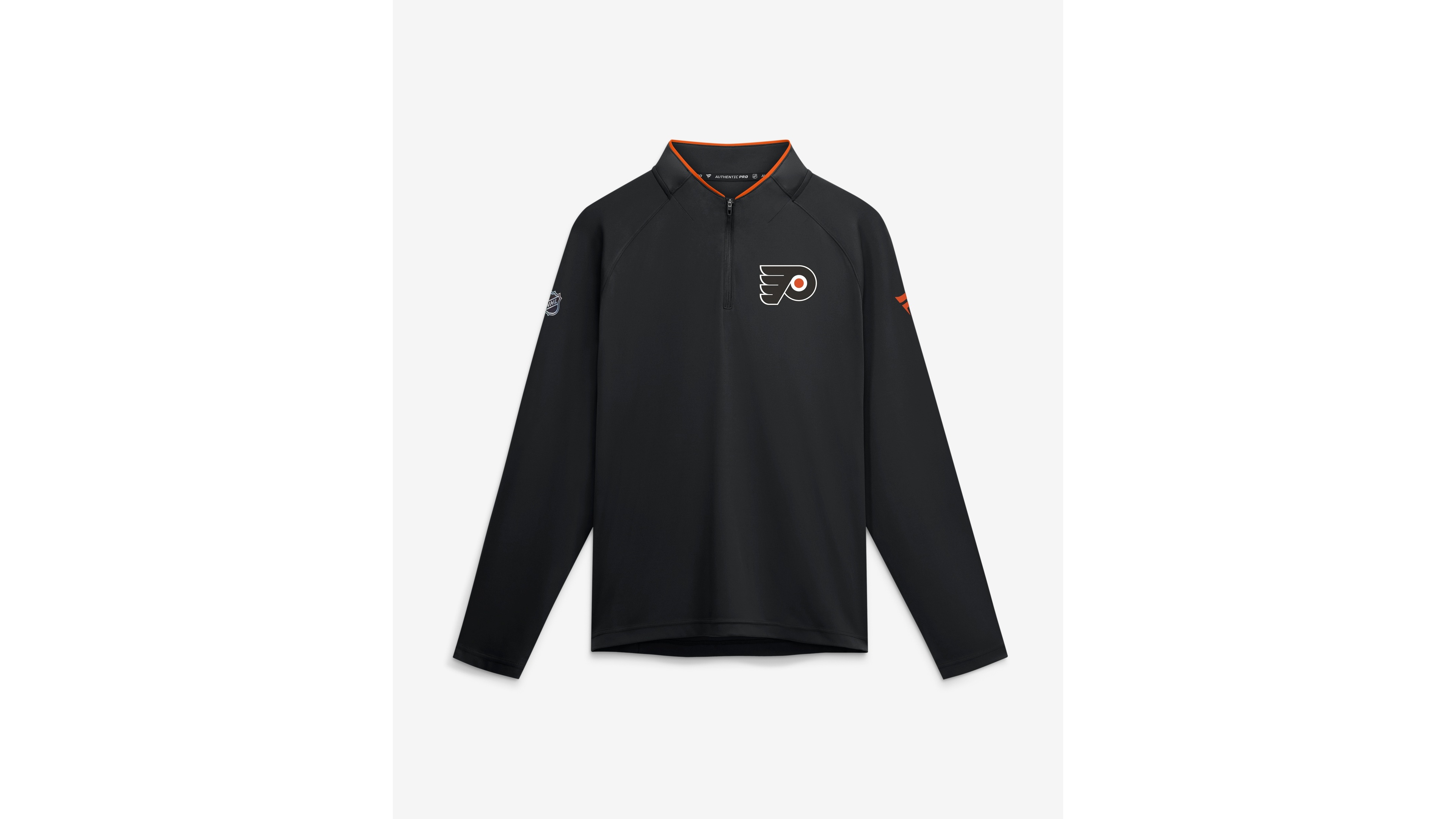 Fanatics Men's Black Philadelphia Flyers Authentic Pro Rink Lightweight Quarter-Zip Pullover