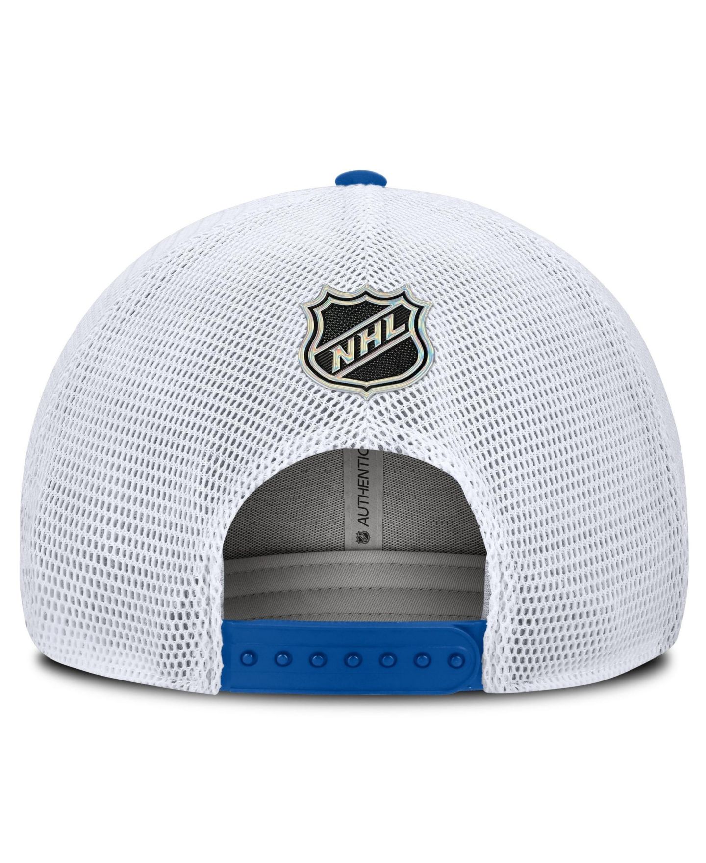 Мужская кепка Fanatics Royal New York Islanders Authentic Pro Rink Boxed Logo Trucker Hat — фото 4