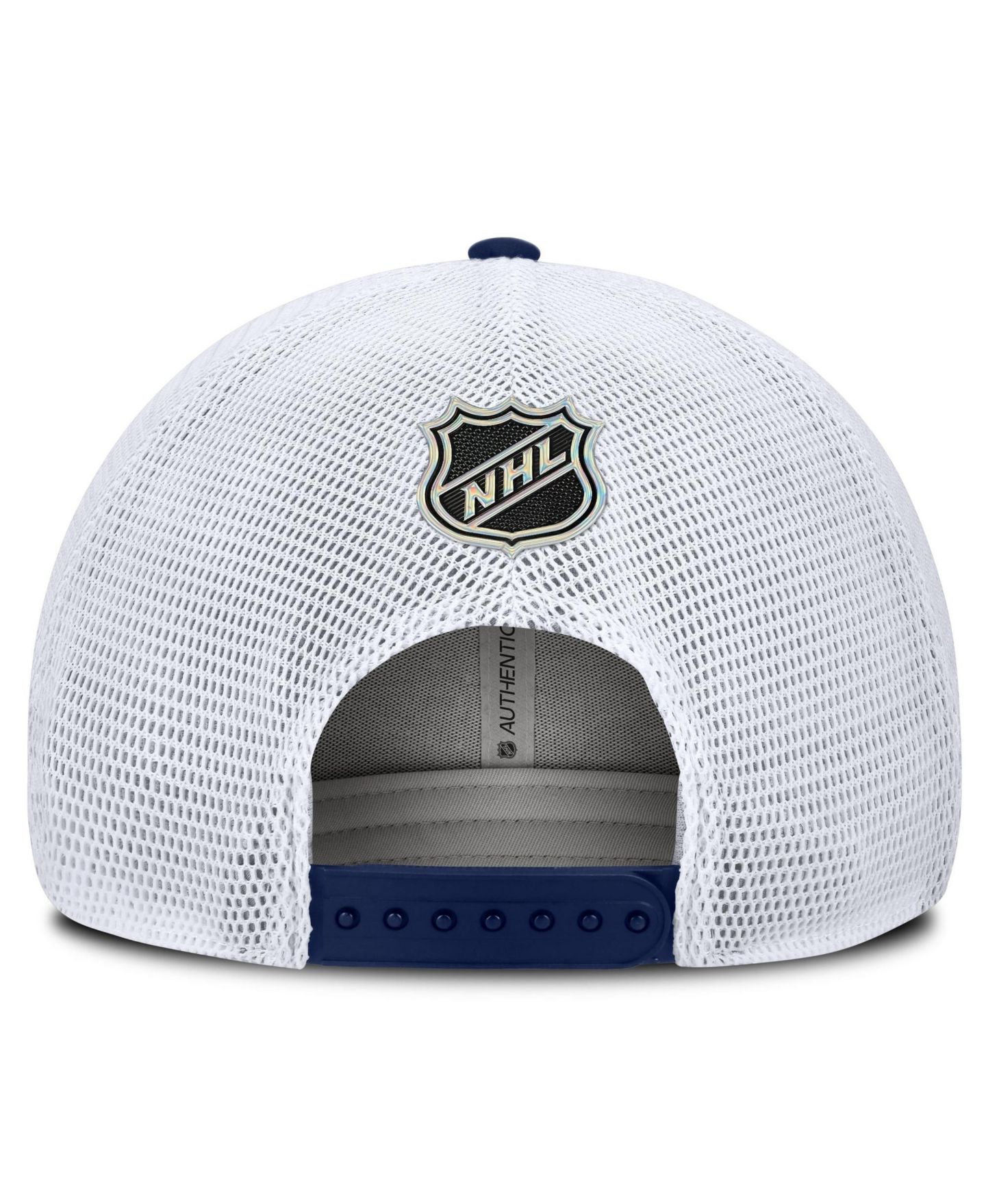 Мужская кепка Fanatics Navy New York Rangers Authentic Pro Rink Boxed Logo Trucker Hat — фото 4