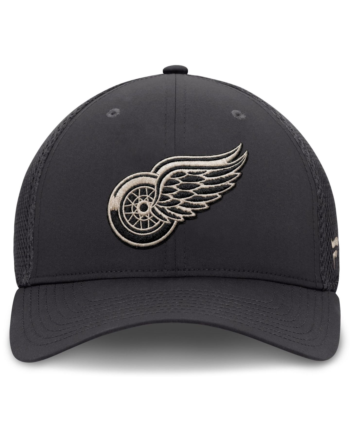 Мужской головной убор Fanatics Charcoal Detroit Red Wings Authentic Pro Road Meshback Stretch Hat — фото 2