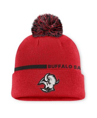 Men's Red Buffalo Sabres Authentic Pro Alternate Cuffed Knit with Pom Hat