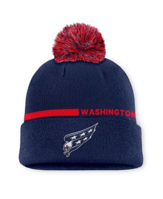 Men's Navy Washington Capitals Authentic Pro Alternate Cuffed Knit with Pom Hat