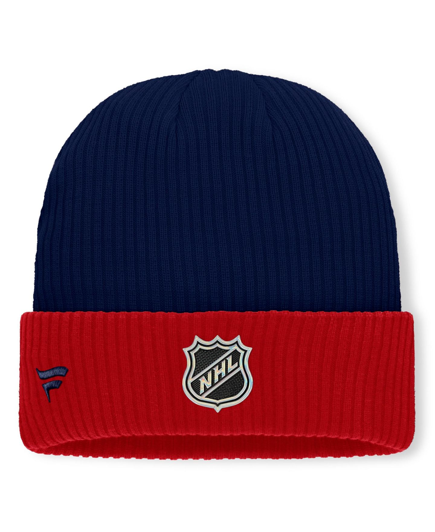 Мужская шапка Fanatics Navy New York Rangers Authentic Pro Rink Cuffed Knit Hat — фото 2