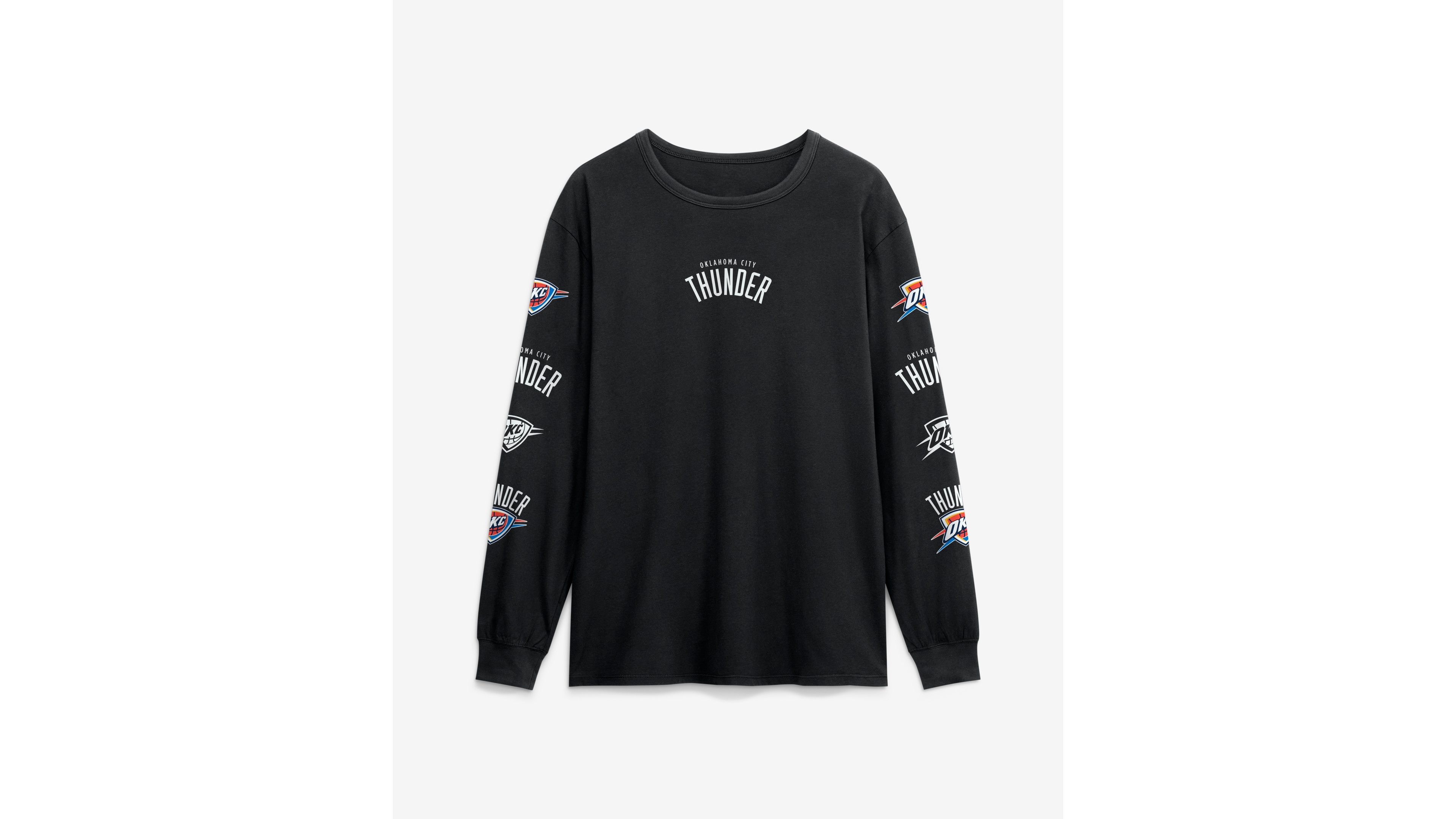 Fanatics Men's Black Oklahoma City Thunder Jump Higher Legacy Long Sleeve T-Shirt