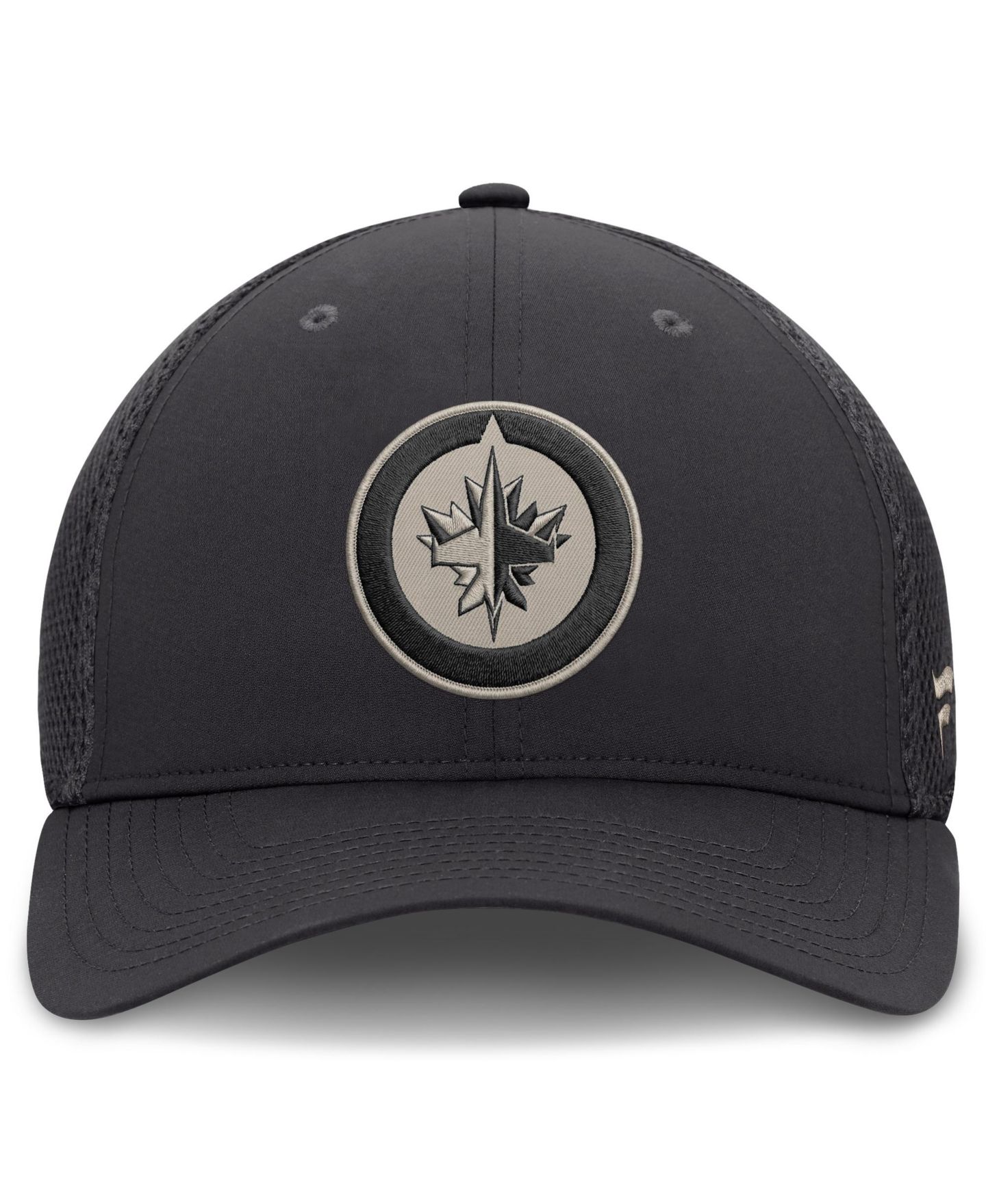 Мужской головной убор Fanatics Charcoal Winnipeg Jets Authentic Pro Road Meshback Stretch Hat — фото 2
