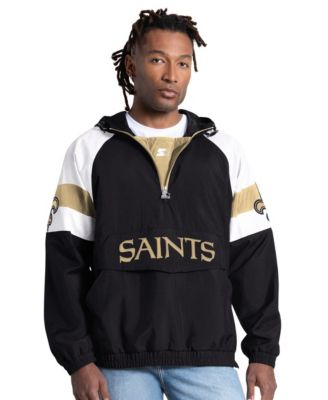 Men's Black New Orleans Saints Street Cut Half-Zip Jacket