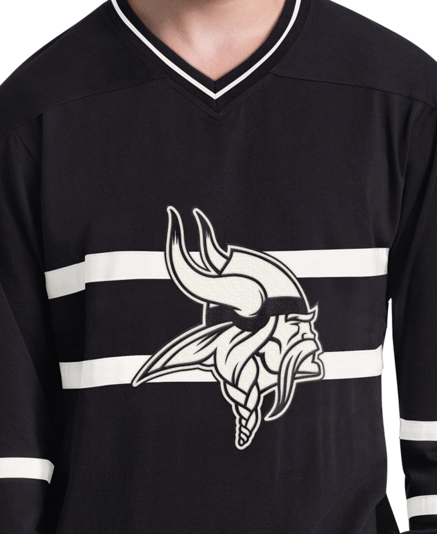 Мужская футболка Starter Black/White Minnesota Vikings Lineup Long Sleeve — фото 3