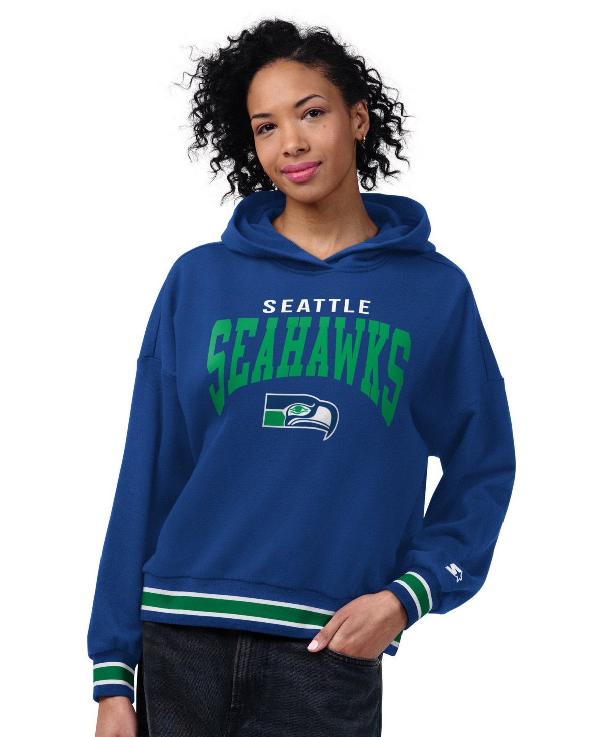 Starter Women's Royal Seattle Seahawks Vintage Home Plate Hoodie