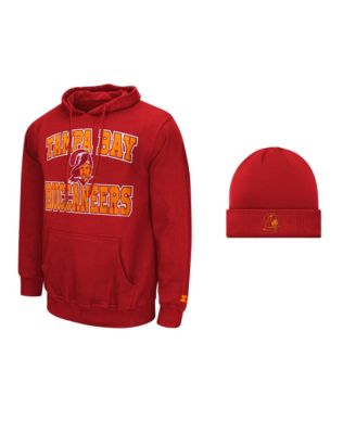 Men's Red Tampa Bay Buccaneers Hoodie and Cuffed Knit Hat Combo Pack
