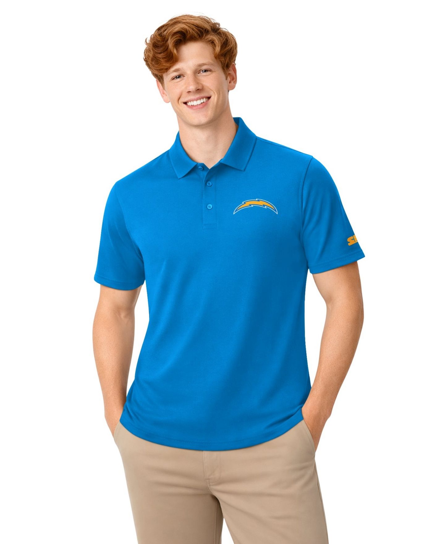 Мужские поло Starter Powder Blue/Gold Los Angeles Chargers Logo Polo, 2-Pack Set — фото 4
