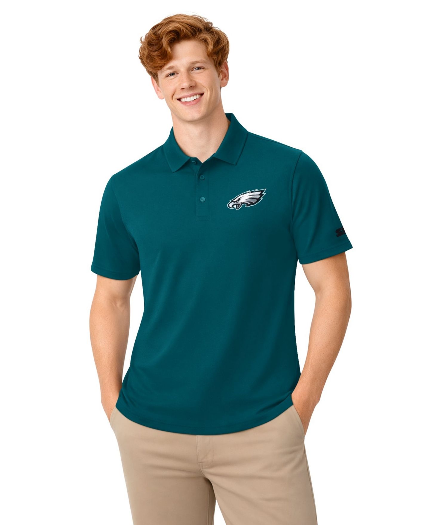 Мужские поло Starter Midnight Green/Black Philadelphia Eagles Logo Polo, 2-Pack Set — фото 4