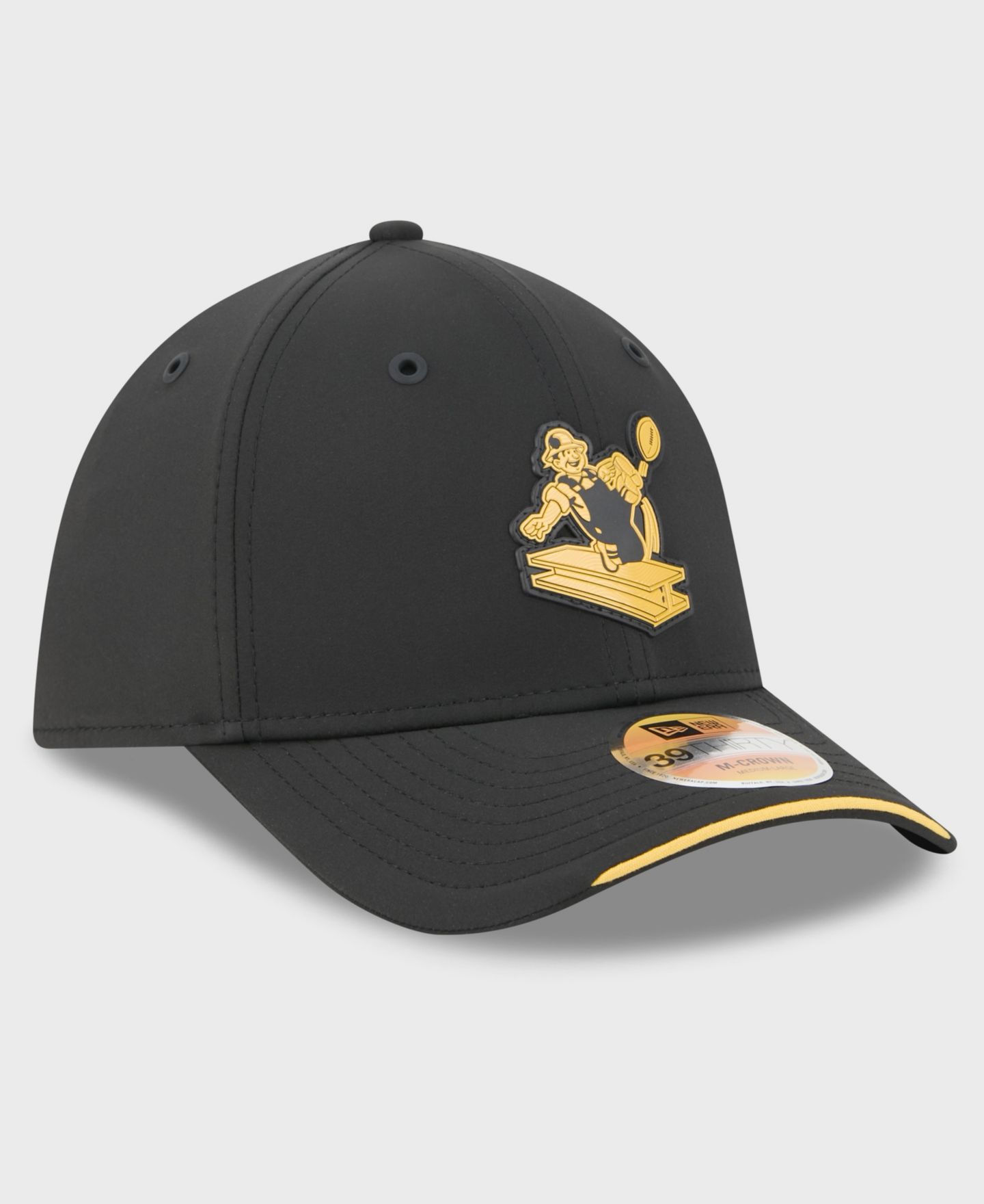 Мужская кепка New Era Black Pittsburgh Steelers 2026 Sideline Throwback 39THIRTY M-Crown Flex Hat — фото 3