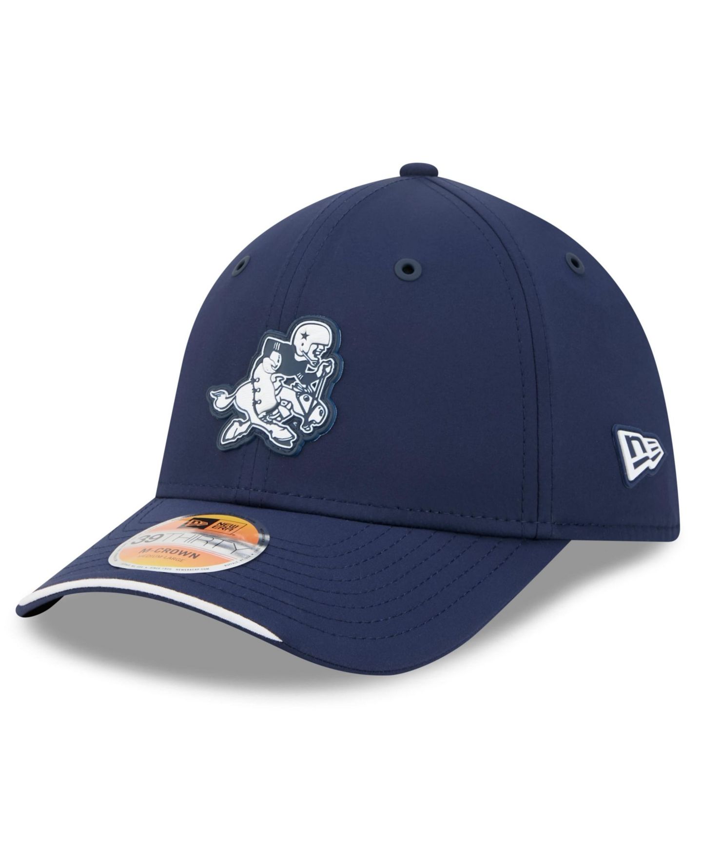 Мужская кепка New Era Navy Dallas Cowboys 2026 Sideline Throwback 39THIRTY M-Crown Flex Hat — фото 1