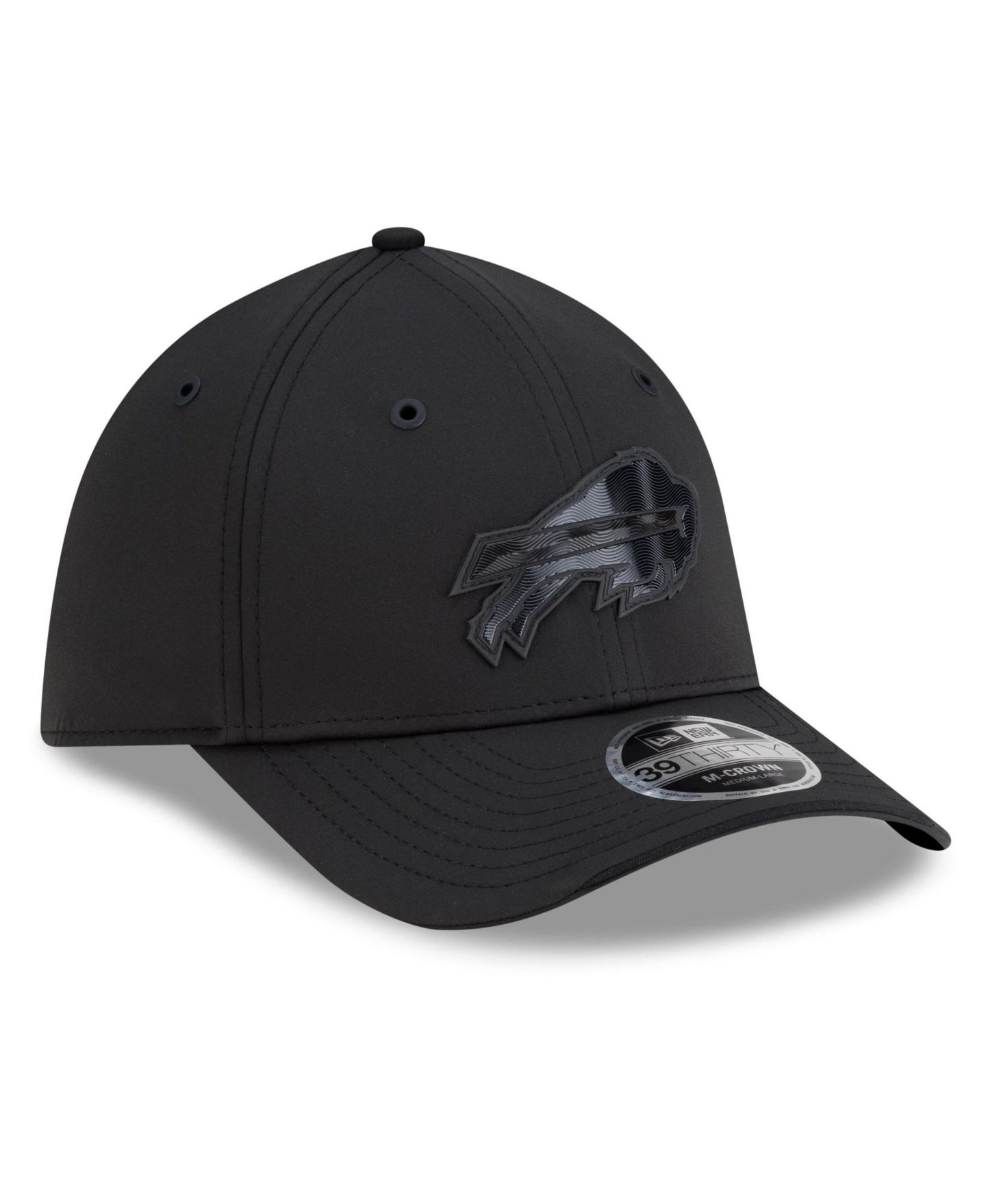 Мужской головной убор New Era Black Buffalo Bills 2026 Sideline 39THIRTY M-Crown Stretch Hat — фото 3
