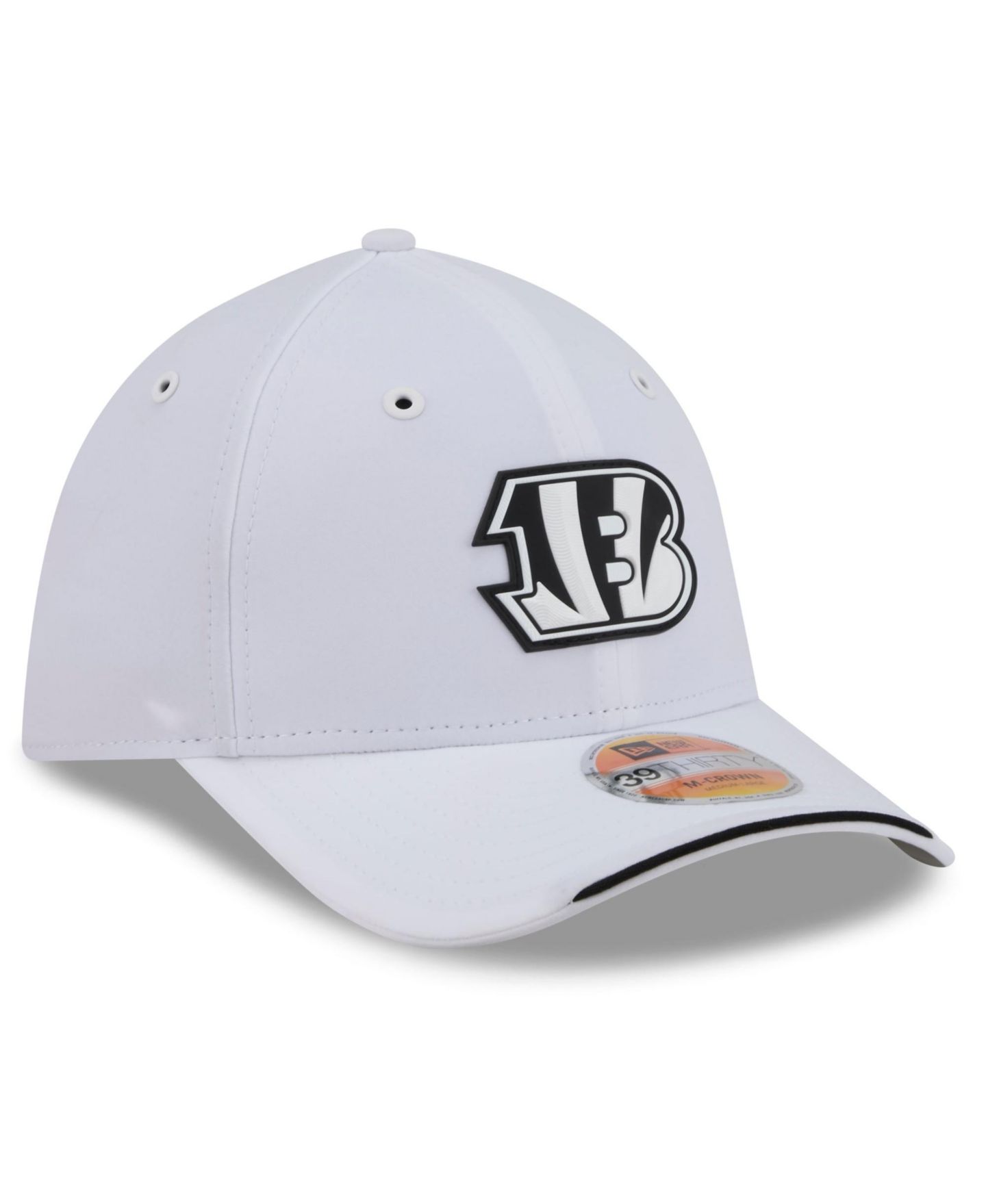 Мужская кепка New Era White Cincinnati Bengals 2026 Sideline 39THIRTY M-Crown Flex Hat — фото 3