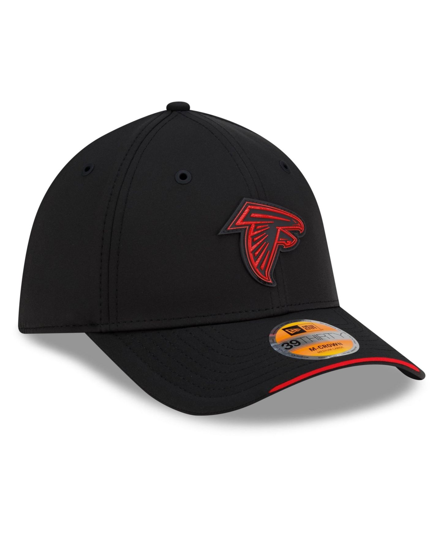 Мужская кепка New Era Black Atlanta Falcons 2026 Sideline 39THIRTY M-Crown Flex Hat — фото 3