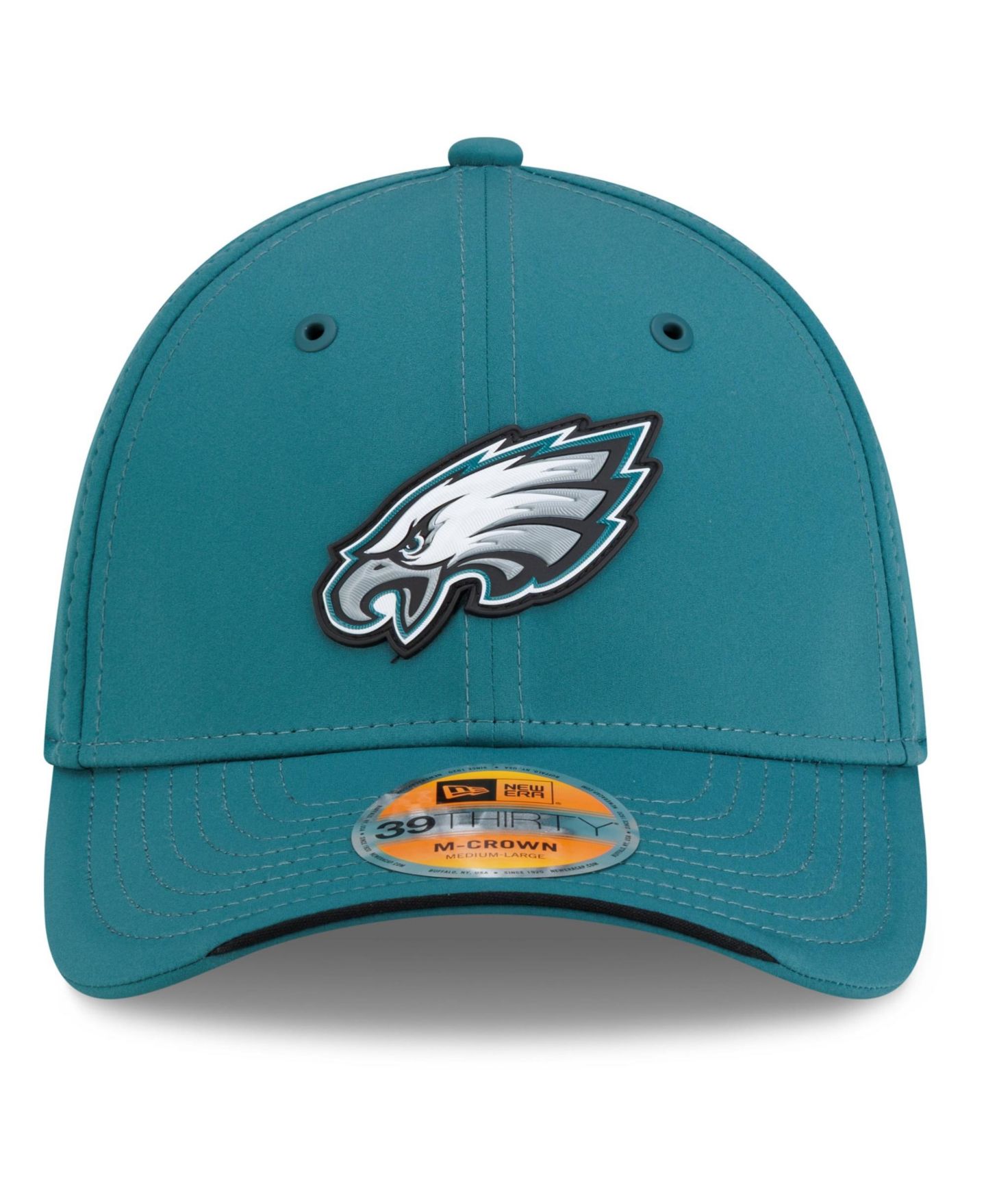 Мужская кепка New Era Midnight Green Philadelphia Eagles 2026 Sideline 39THIRTY M-Crown Flex Hat — фото 2