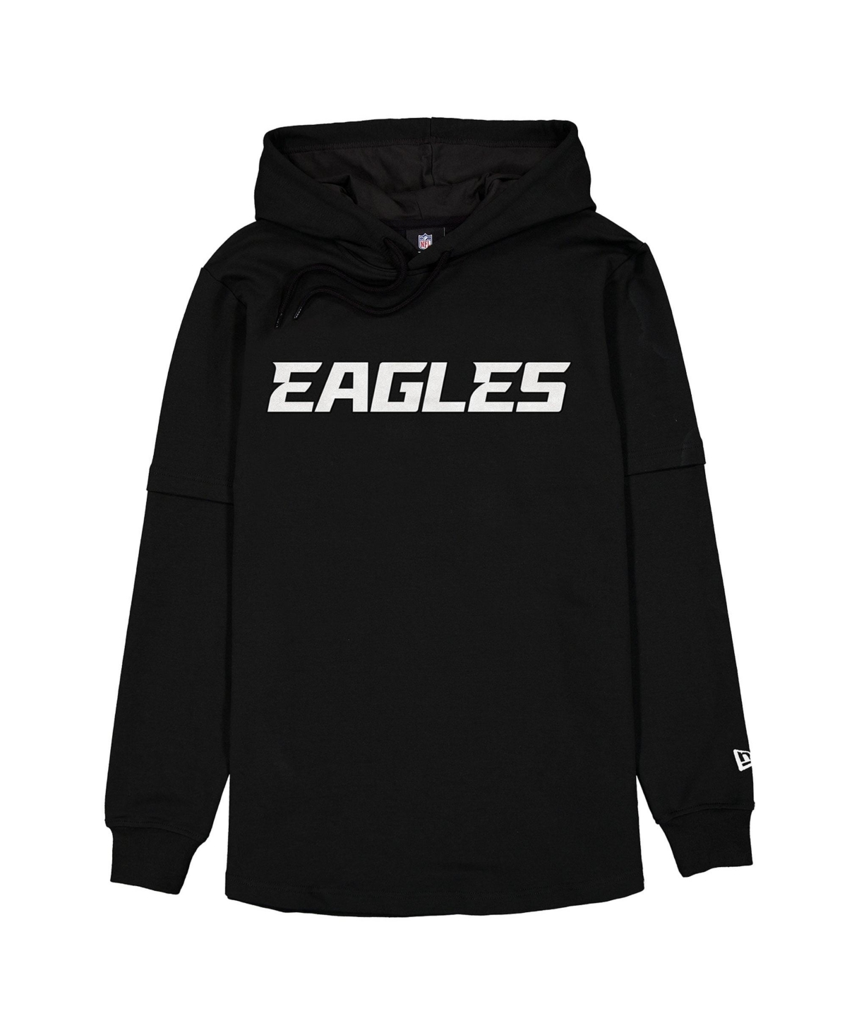 New Era Men's Black Philadelphia Eagles Functional Fandom Twofer Hoodie - Black