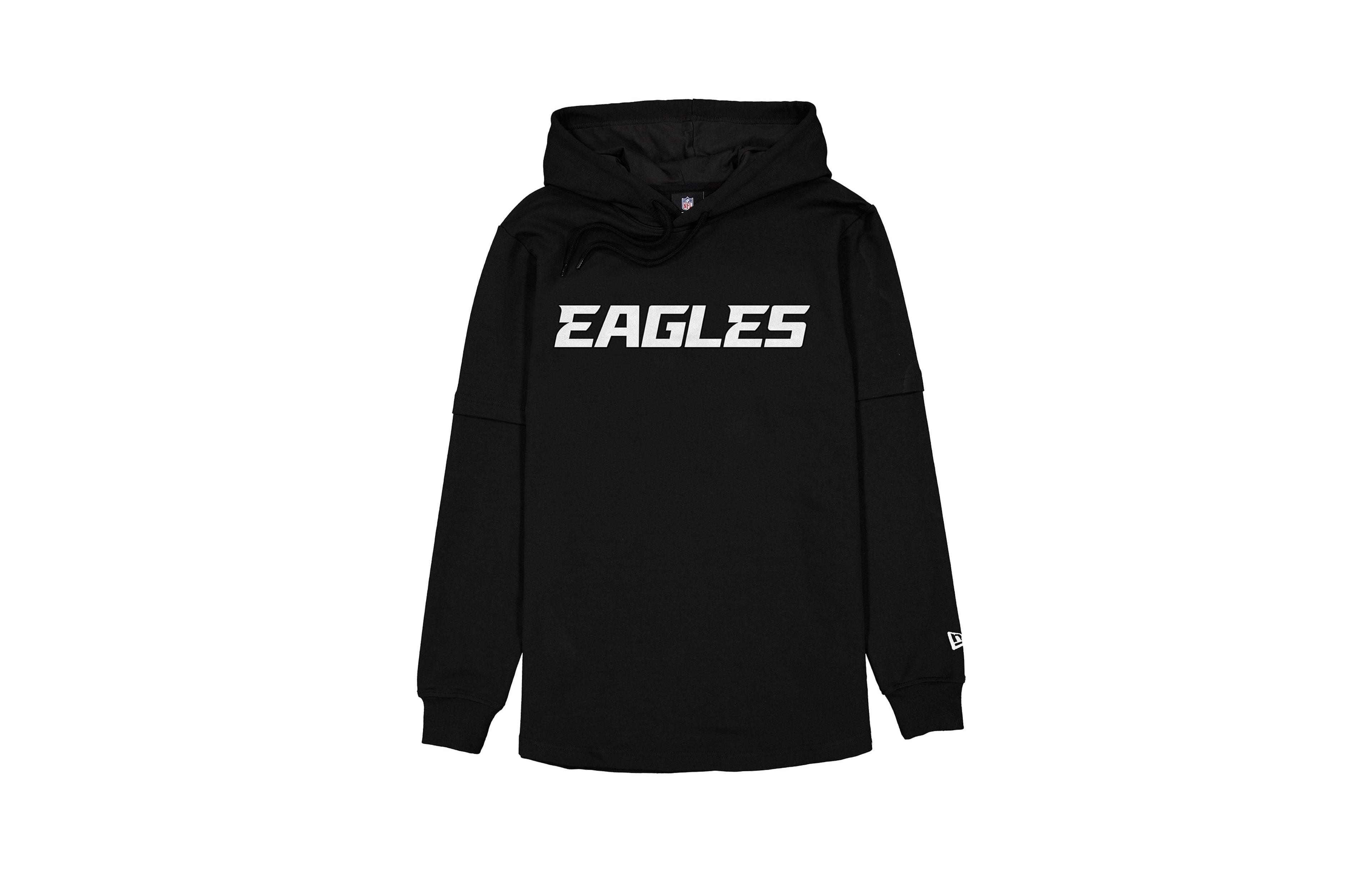 New Era Men's Black Philadelphia Eagles Functional Fandom Twofer Hoodie