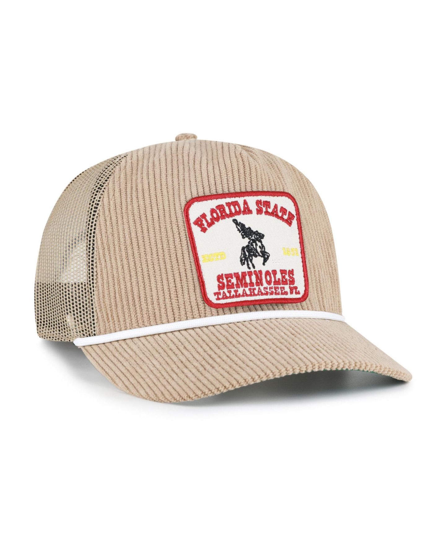 Кепка '47 Brand Khaki Florida State Seminoles Cordlandia Hitch Adjustable Hat — фото 2