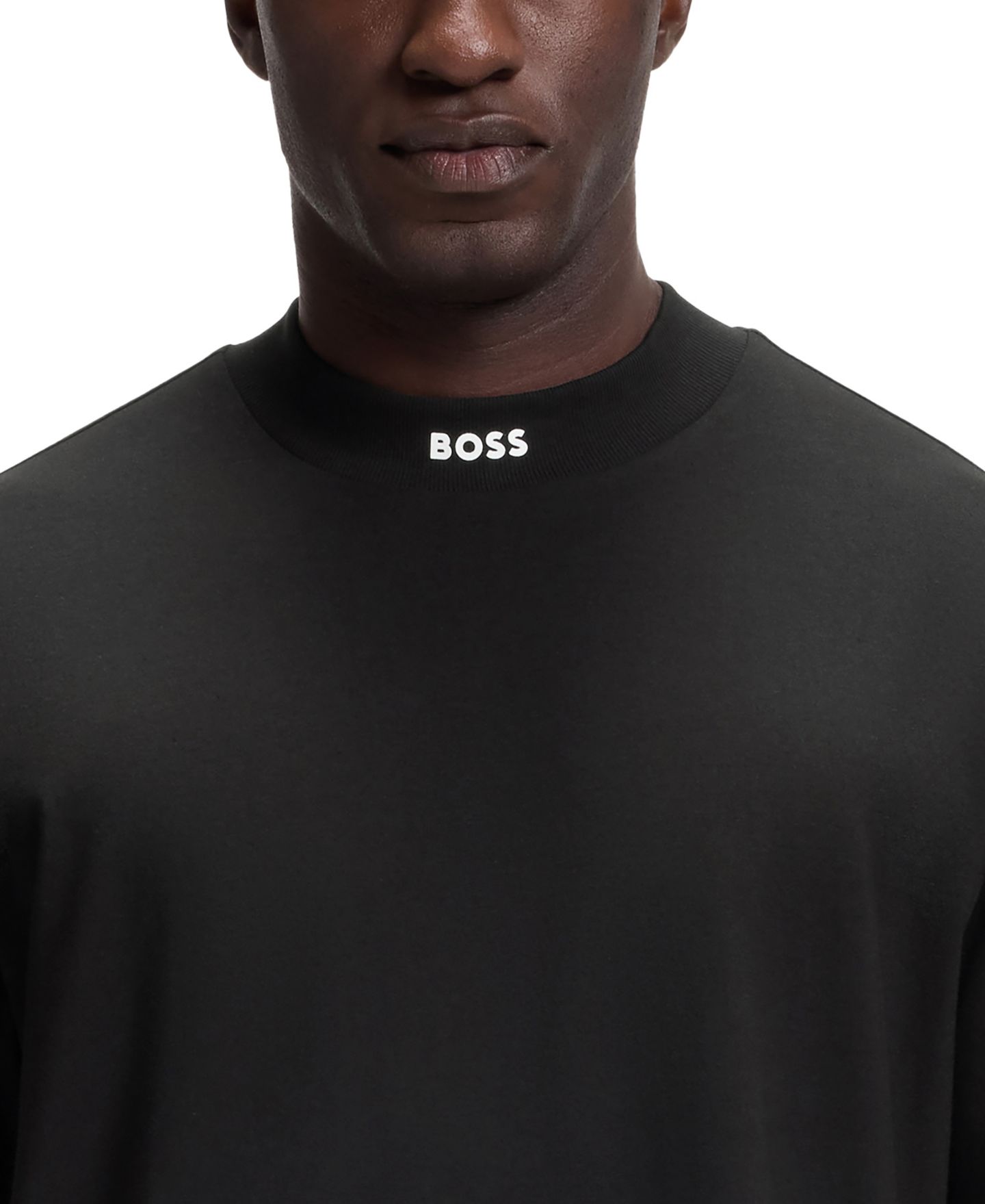 Мужская футболка Hugo Boss Stretch-Cotton Relaxed-Fit Logo, цвет: Чёрный — фото 7