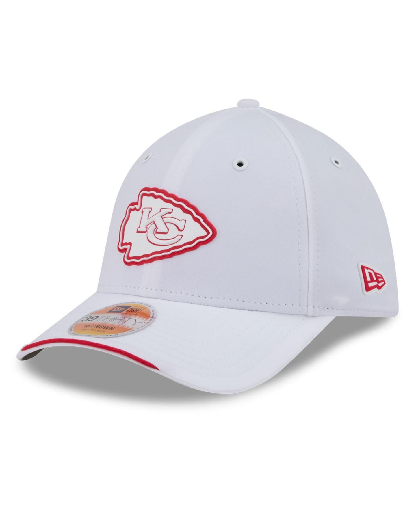 Мужская кепка New Era White Kansas City Chiefs 2026 Sideline 39THIRTY M-Crown Flex Hat — фото 1
