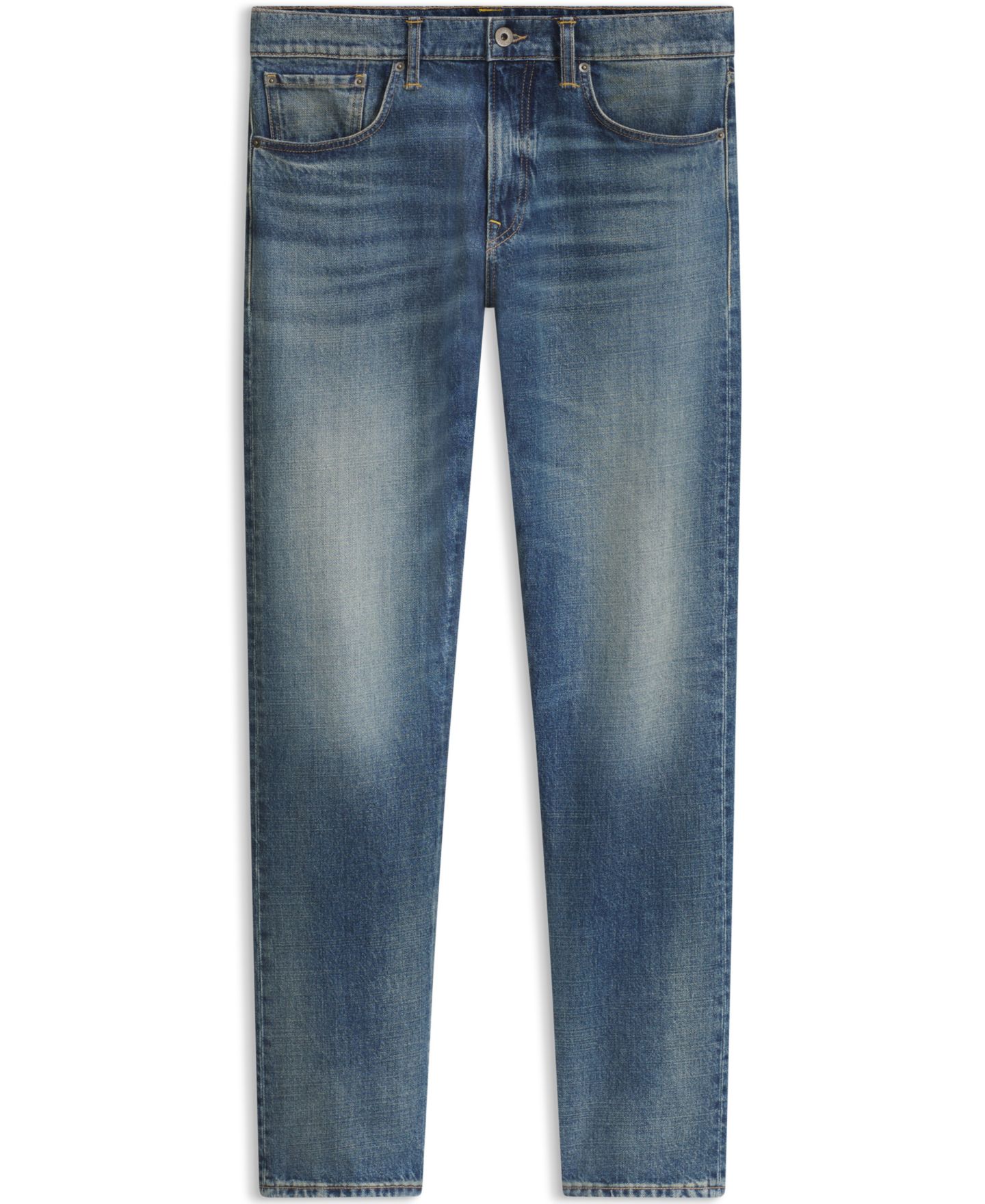 Мужские джинсы Hugo Boss Boss by Beckham Slim-Fit Straight-Leg Denim Jeans, цвет: Синий — фото 2